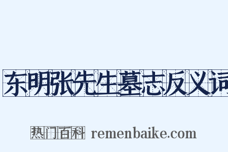 东明张先生墓志反义词是什么意思的图片